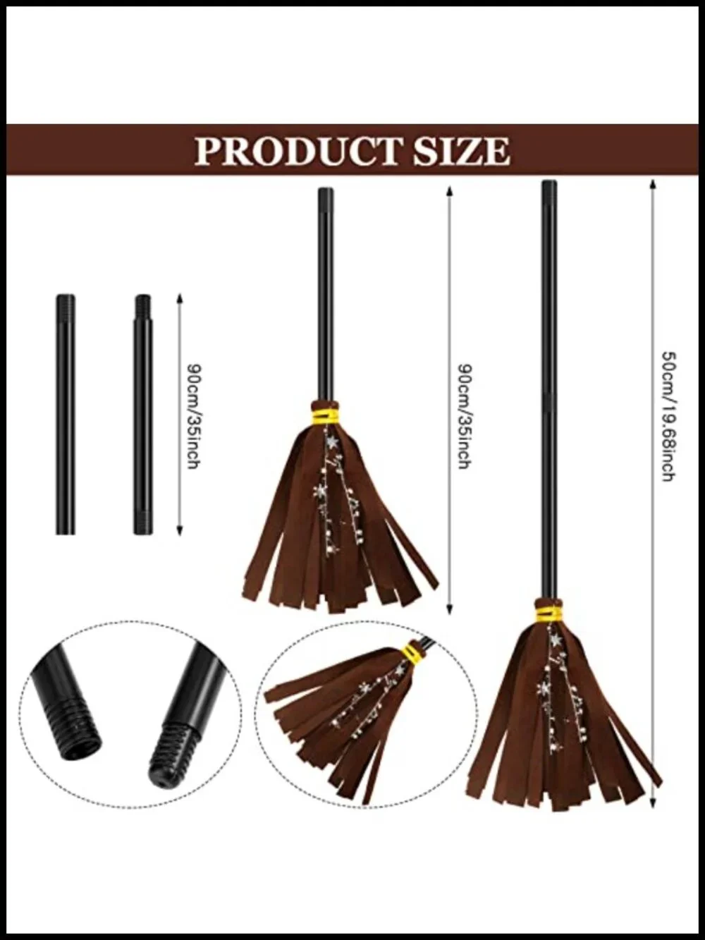 Kids Witch Costume Set Reversible Cape Hat Broom Halloween
